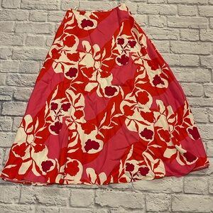Marimekko NWT Size 2 maxi Skirt. Red, pink and white floral